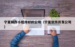 亳州宁夏制作小程序好的公司（宁夏软件开发公司）